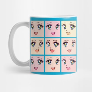 Kawaii Anime Girl Grid Mug